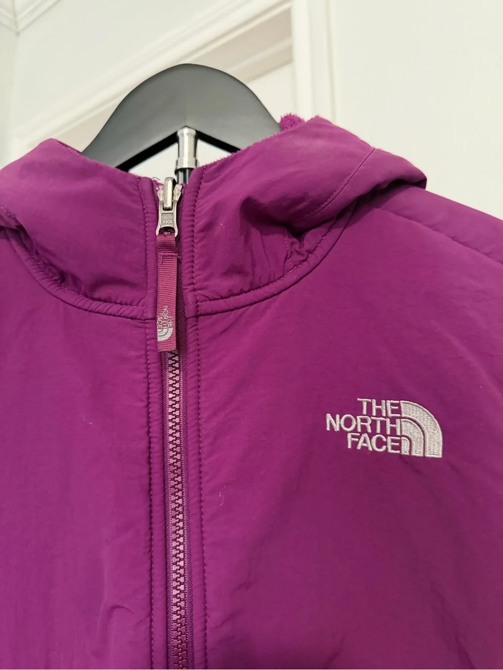 The North Face Girls' Purple Hooded Puffer-Fleece Jacket